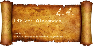 Lóczi Alexandra névjegykártya